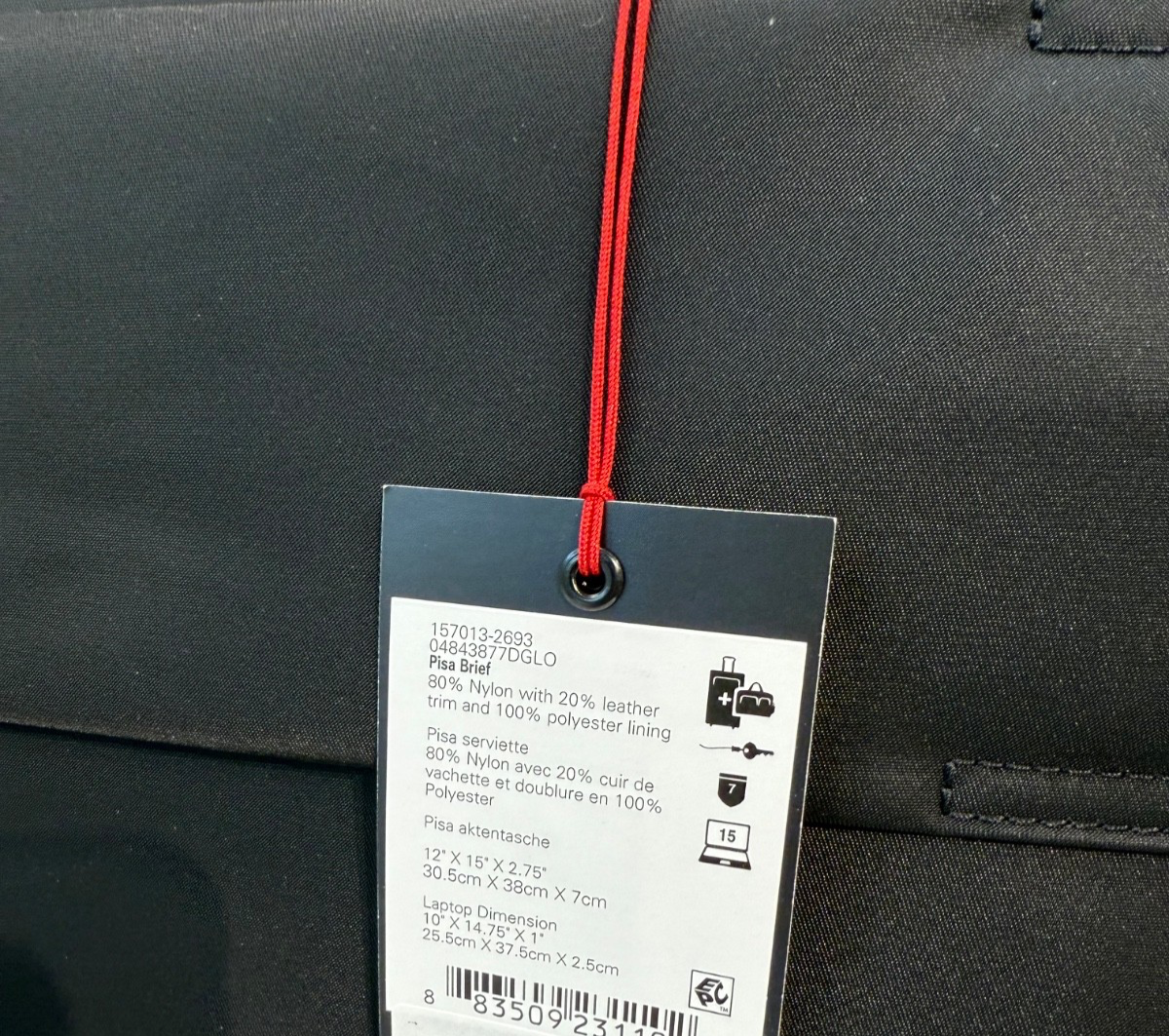 NEW Tumi Voyageur 15.0” PISA Nylon Laptop Brief Briefcase - BLACK