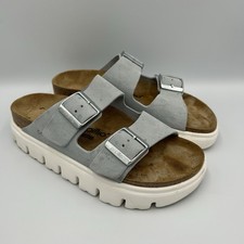 BIRKENSTOCK Papillio Arizona Womens Chunky Sandals EUR 37 US 6 Suede Blue