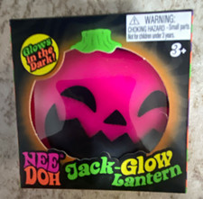 Nee Doh Jack-GLOW Jack-O-Lantern Glow-in-the-Dark Squeeze Toy Ages 3