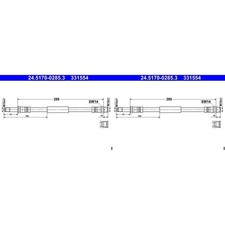 2X ATE BREMSSCHLAUCH BREMSSCHLÄUCHE HINTEN passend für BMW 5 6 