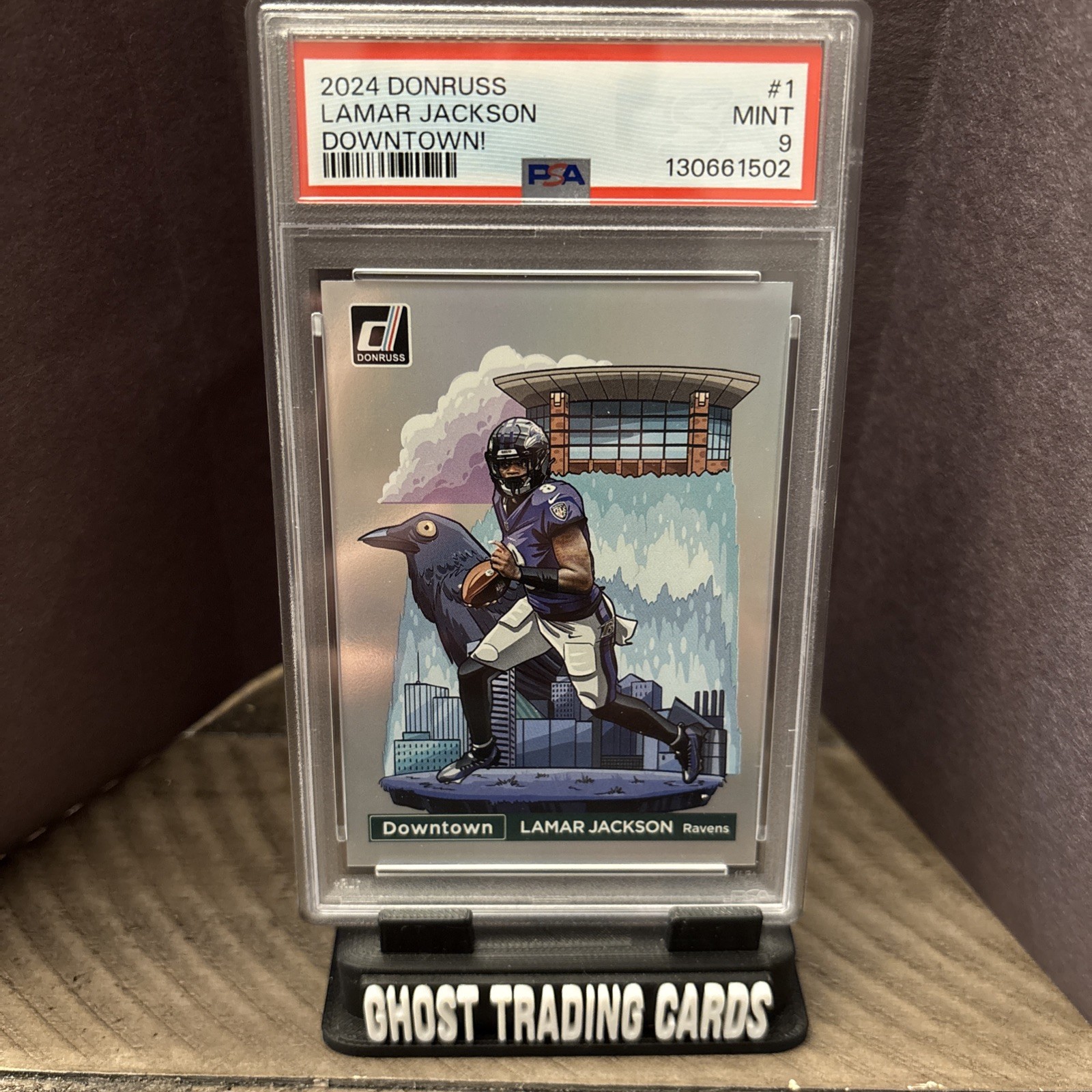2024 Donruss Lamar Jackson Downtown! SSP #1 Ravens PSA 9