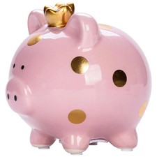 Piggy Bank for Girls, Small Ceramic Toddler Money Saving Bank for Boys, Porce...