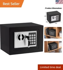 Pry-Resistant Electronic Safe with Adjustable Shelf - Perfect for Home/Office
