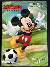 Bendon Disney Mickey & Friends Going For Goal! Big Fun Book To Color Brand New