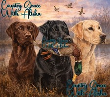 Hunting Dogs Duck 20oz Skinny Tumbler Sublimation Transfer Ready To Press