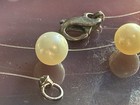 Vintage Floating Faux Pearl Gold Lobster Claw Clasp 15.5 Inch Necklace Marked — photo 5