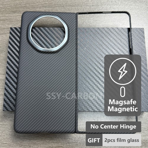 Magsafe Magnetic Case For Honor Magic V3 Carbon Fiber Aramid Cover with Hinge - Picture 10 of 11