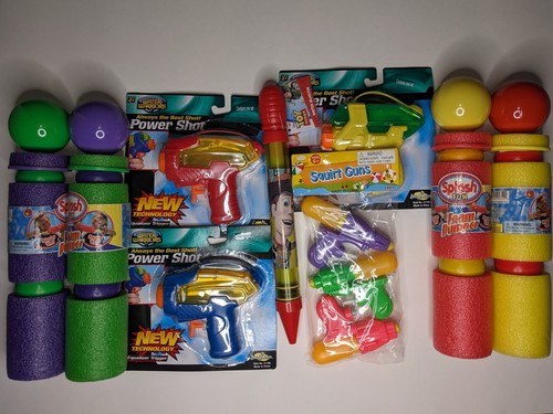 Collection Of Water Squirt Guns Foam Dumpers Kids Summer Water Toys Lot Of 9 New