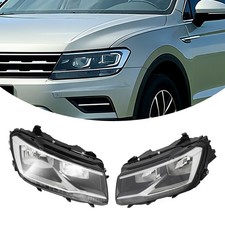 For 2018-2021 Volkswagen Tiguan Halogen Headlight w/LED DRL Headlamps (Pair) Set