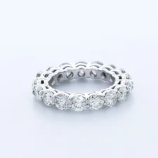 5 1/2 Carat G VS2 Round Cut Natural Certified Diamonds 14k Gold Eternity Band