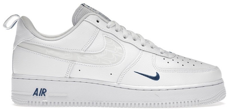 Nike Air Force 1 '07 LV8 Reflective Swoosh - White Dark Marina