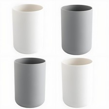 4 Pieces Plastic Bathroom Tumbler Cup Toothbrush Holder Organizer Tumbler Cup...