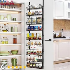 Over Door Pantry Organizer Adjustable Height Spice Rack Multi-Purpose Storage US