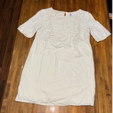 Old Navy Womens White Embroidered Lace Bodice Short Sleeve Shift Dress Small