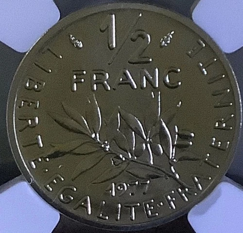 1977 FRANCE 1/2 FRANC PIEFORT P578 Nickel NGC PF 67  Only 89 Minted