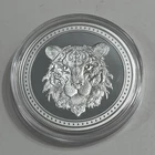 2024 Haleybug Mint Snow Leopard 1oz .999 Silver Proof-Like Round With Capsule