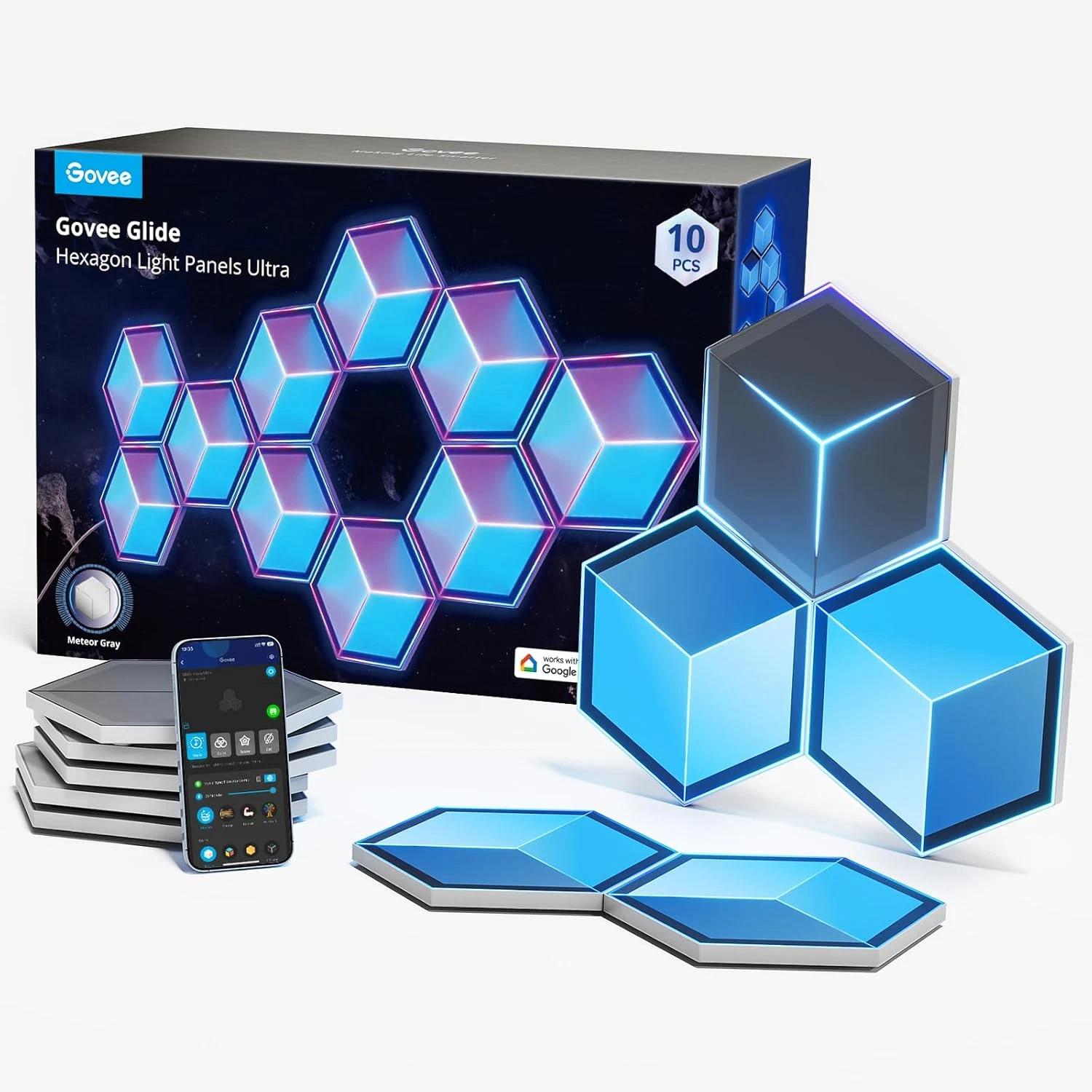 Glide Hexagon RGBIC Wall Lights - 10 Pack Gaming Room Decor
Opens in a new window or tab