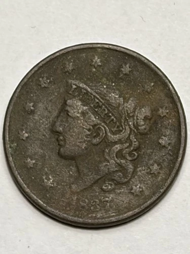 Photo of a 1837-P Large Cent from an eBay listing that sold on Jul 20, 2026