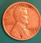 1957-D LINCOLN WHEAT ERROR (BIE) SEE PICS NICE COIN ( F-VF)