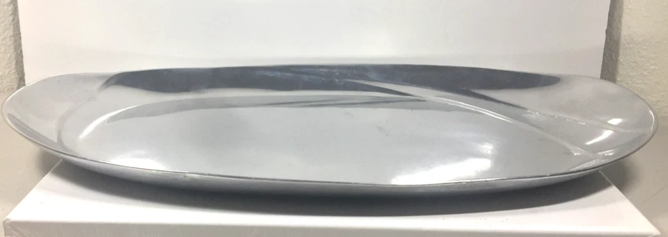 GRANDE Bandeja Ovalada Wilton Armetale Plateada Plato para Servir 20" - ENVÍO GRATUITO Foto 2 de 4