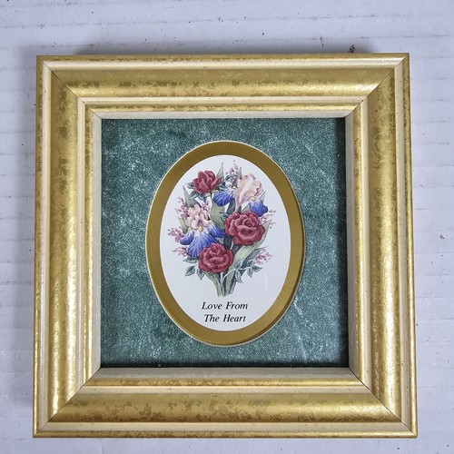 3 Vintage Floral Framed Lithographs Heartfelt by Kathy Seek 1992 Small 4"x4" - Picture 4 of 10