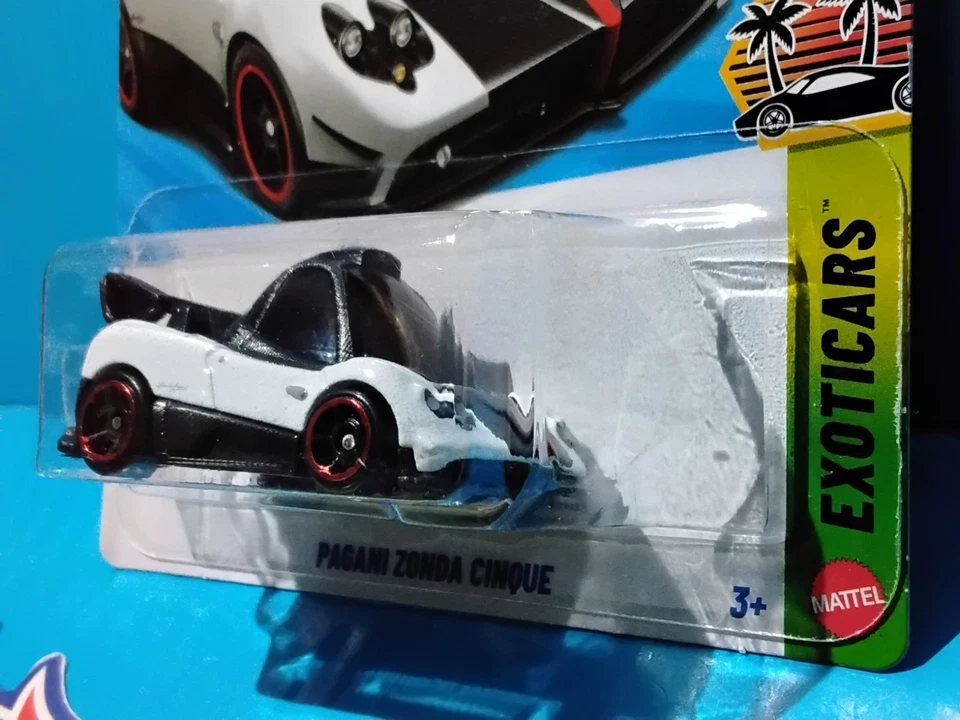 2026 HOT WHEELS B CASE NEW MODEL PAGANI ZONDA CINQUE #26 WHITE EXOTIC TOONED - Image 4 of 4