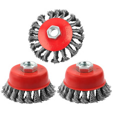 3 Pack Wire Wheel Brush for Angle Grinder, 4 Inch Wire Wheels for 4 1/2 Angle Gr