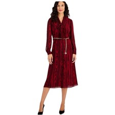 New Michael Kors Women's Moire Long Sleeve Midi Shirt Dress *Missing BELT Size S