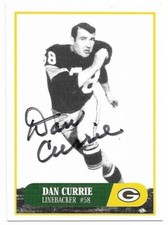 DAN CURRIE Champion Legends Signed Autographed card Green Bay Packers COA