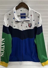 Parish Nation Jacket Mens 3XL Athletic Knit Colorblock Multicolor Full Zip Icons
