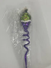 Vintage NEW Christopher RADKO 1989 Purple CLOWN SNAKE Glass Ornament 89-060-8