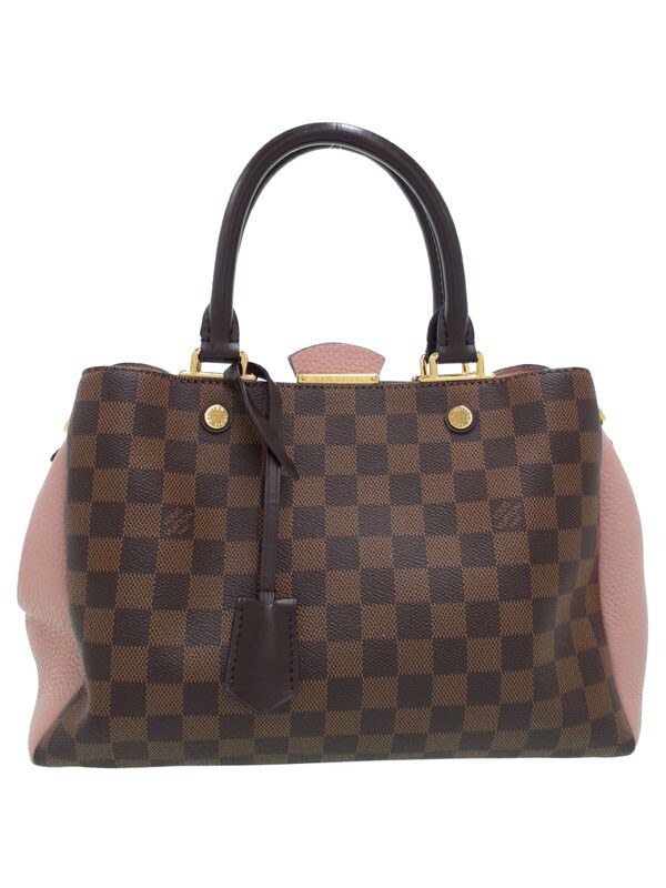 Louis Vuitton Damier Brittany Magnolia Pink Handbag Ebene Brown