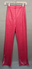 Pretty Little Thing women boot cut faux leather side slit Stretch pants size 00