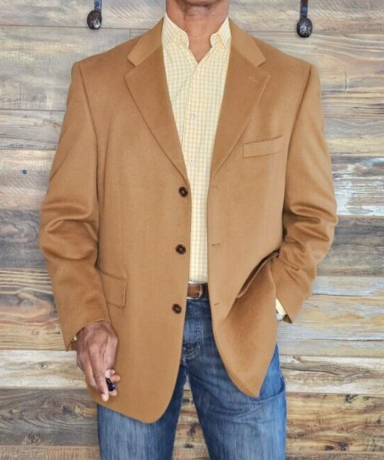 Chaqueta Blazer Vintage Marshall Field's 100% Cachemira Marrón 43R Foto 4 de 4