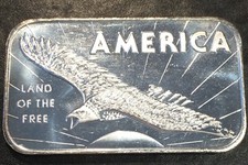 1 oz Silver Bullion AMERICA LAND of THE FREE Bar WE COMBINE SHIPPING #Q418 105.03 per troy oz