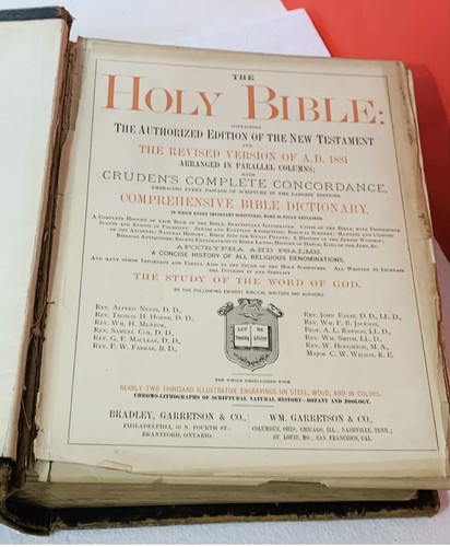 The Holy Bible Containing the Authorized Edition of New Testament 1880's & Photo - Picture 3 of 13