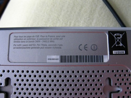 Linksys Cisco WAG354G 4-Port ADSL Wireless G Router Home Gateway + AC Adaptor - Picture 5 of 9