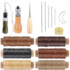 Leather Sewing Awl Hand Stitcher Repair Speedy Sewing Kit with Waxed Thread Tool