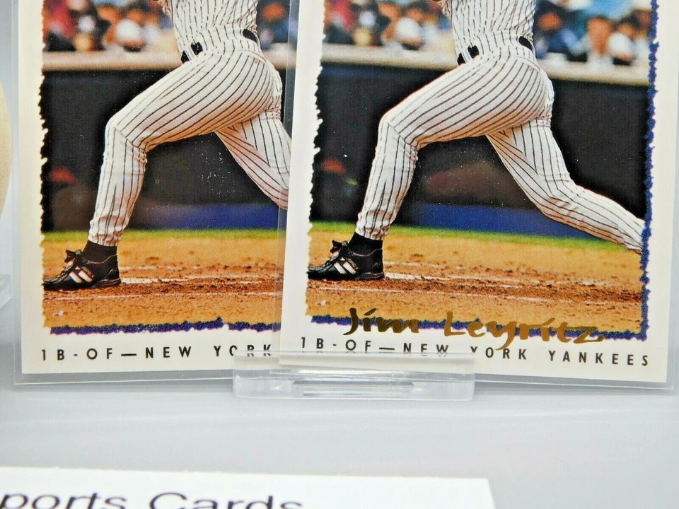 1995 Topps #450 Jim Leyritz Yankees sin nombre en el frente error 1/1 Foto 4 de 4