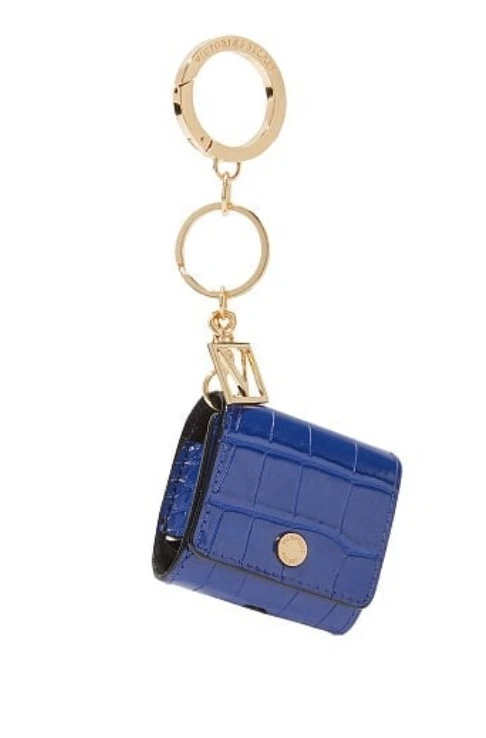 VICTORIA'S SECRET AZUL COCODRILO INALÁMBRICO AURICULAR/AIRPOD ESTUCHE SAFERINA - NUEVO