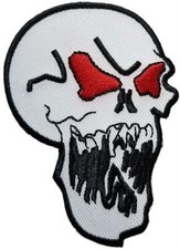 Skull Embroidered Sew On Patch - 2 1/4" X 3"
