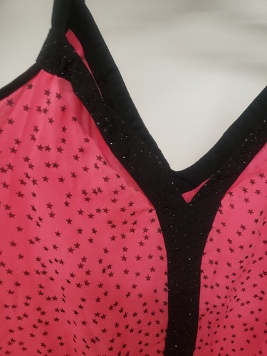 Baby Phat Women’s 2X Pink Black Stars Spaghetti Strap Tank Top - Picture 4 of 11