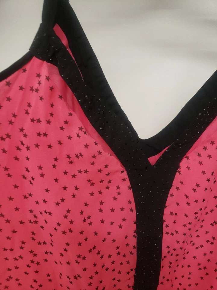 Camiseta sin mangas Baby Phat para mujer 2X rosa negro estrellas correa de espagueti Foto 4 de 4