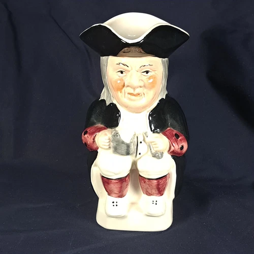 Vintage Staffordshire Hand-Painted Toby Mug 7" England