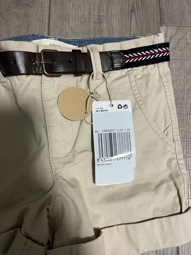 NEW - Mango MNG - Khaki Bermuda Shorts - 3/4 Years NWT - Picture 3 of 5
