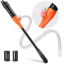 Battery Powered Electric Fuel Transfer Siphon Pump Gas Oil Water Liquid 2.4 GPM