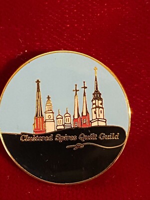 Clustered Spires Quilt Guild Frederick Maryland Cloisonne Enamel Tie Lapel Pin 