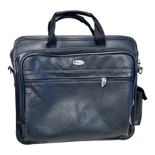 Targus TLE300 Leather Laptop Bag Notebook Case Black Brief Case 15" x 13"