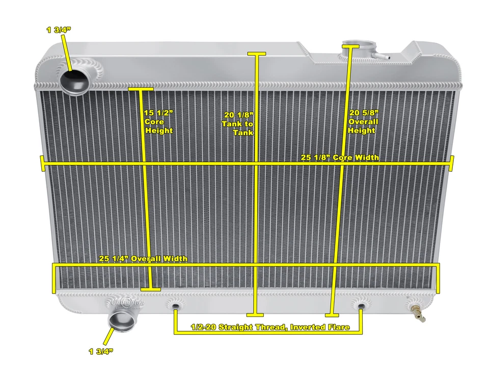 3 Row Aluminum Champion Radiator for 1964 Oldsmobile Cutlass V8 Engine #CC64OL - Изображение 3 из 4