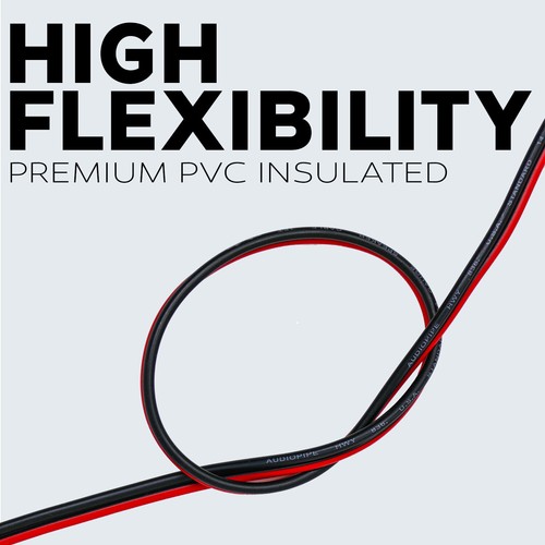 100' Feet 16 GA Gauge Red Black 2 Conductor Speaker Wire Audio Cable Audiopipe - Picture 2 of 11
